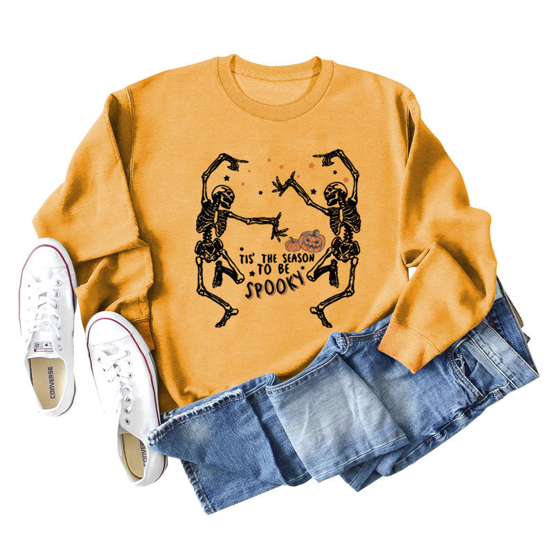 European And American Letter Print Loose Long Sleeve Sweatshirt