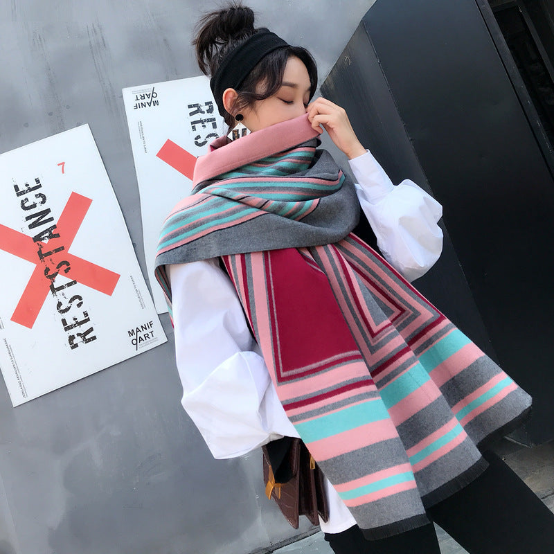 Warm thickening imitation cashmere scarf