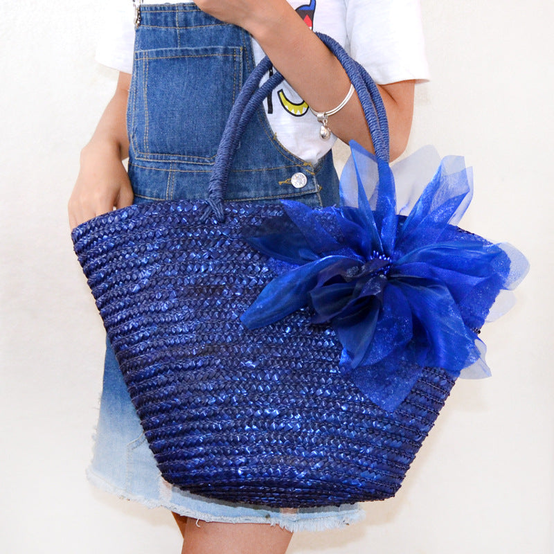 Fashionable Natural Wheat Straw Woven Shoulder Bag