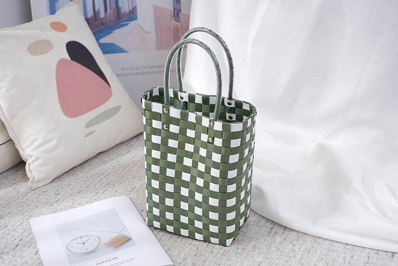 Women's Fashion Diagonal Basket Woven Bag