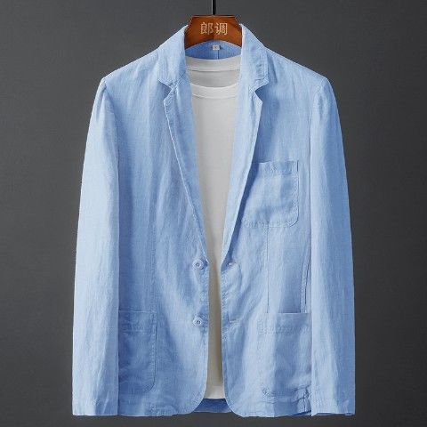 Solid Color Suit Linen Men's Spring And Summer