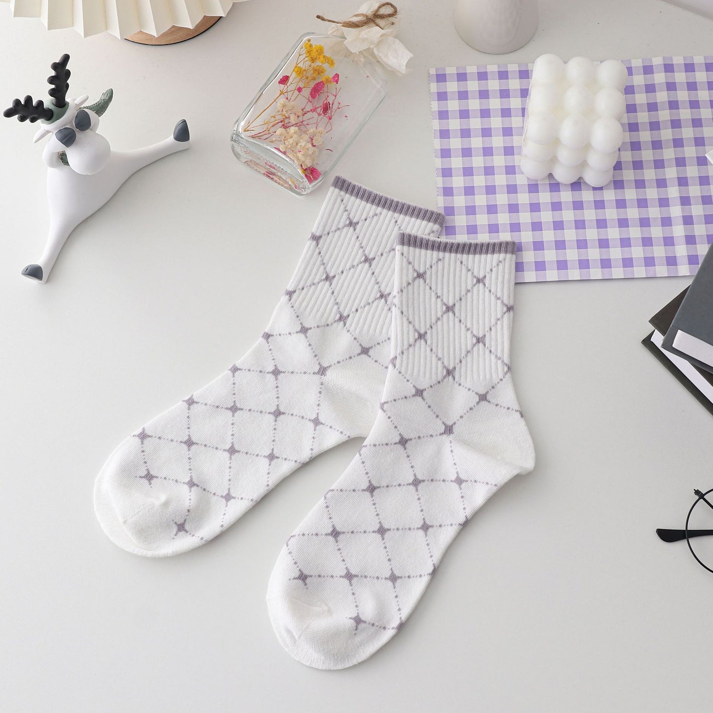 Purple Socks Women's Mid Tube Stockings