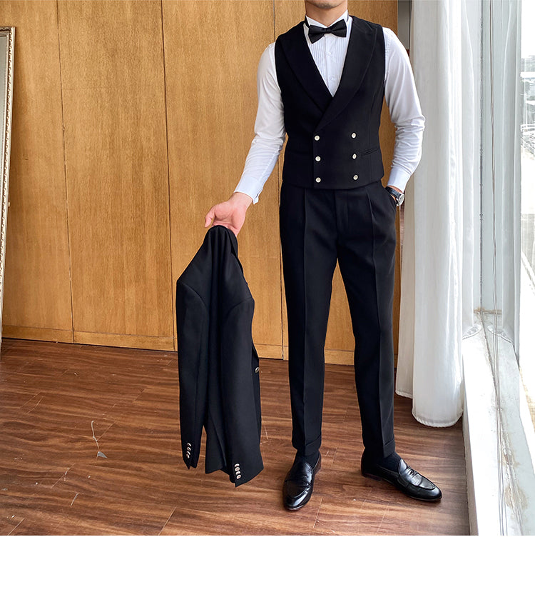 Men's Slim Fit Versatile Fashion Double Breasted Vest