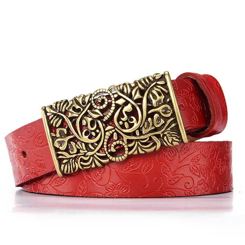 Women's Leather Casual Multifunctional Denim Skirt Belt