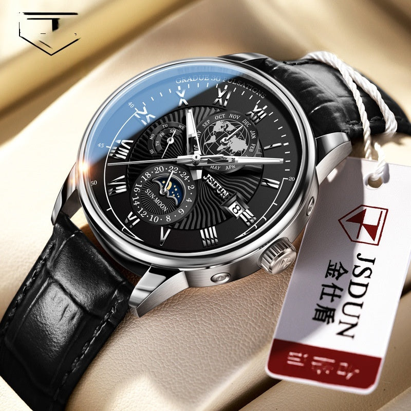 Automatic Mechanical Watch Three Eyes And Six Needles Fashion Trendy