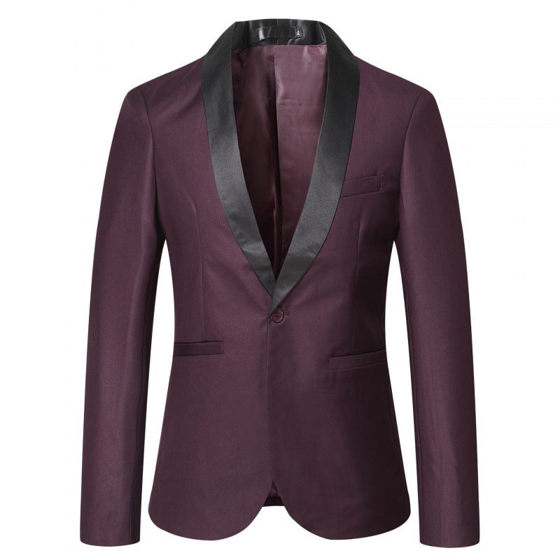 Mens Stylish Business Tuxedo Jacket With A Mandarin Collar