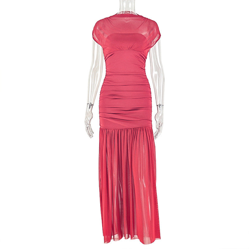 Elegant Figure-flattering Womens Solid-color Patchwork Bodycon Skirt