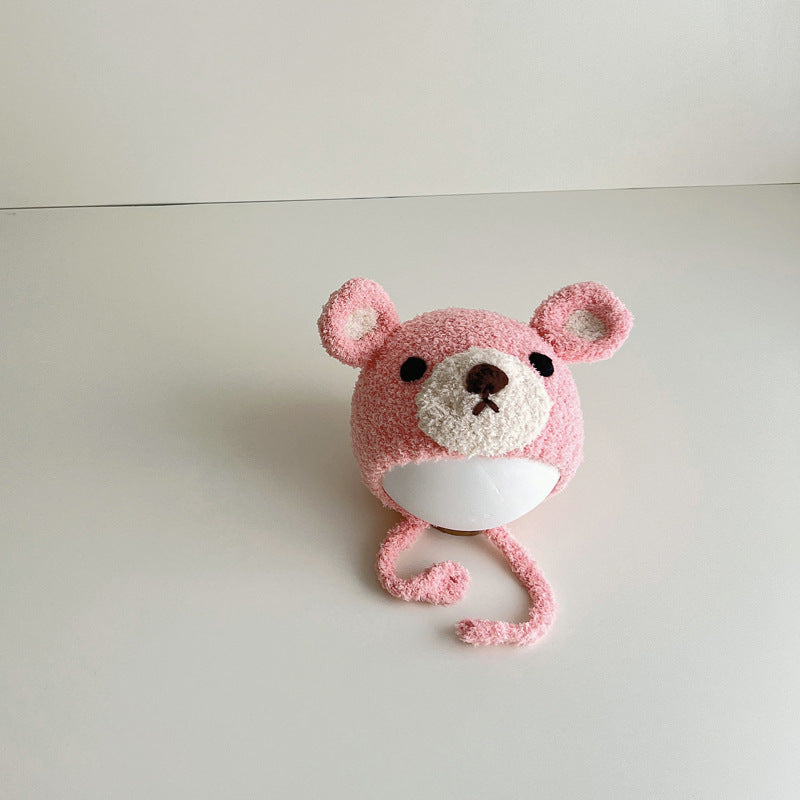 Plush Bear Baby Wool Hat