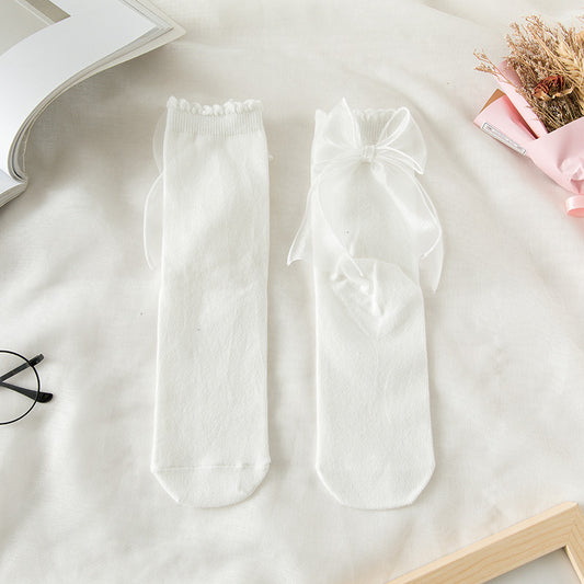 Lolita Cute Soft Girl Satin Lace Socks