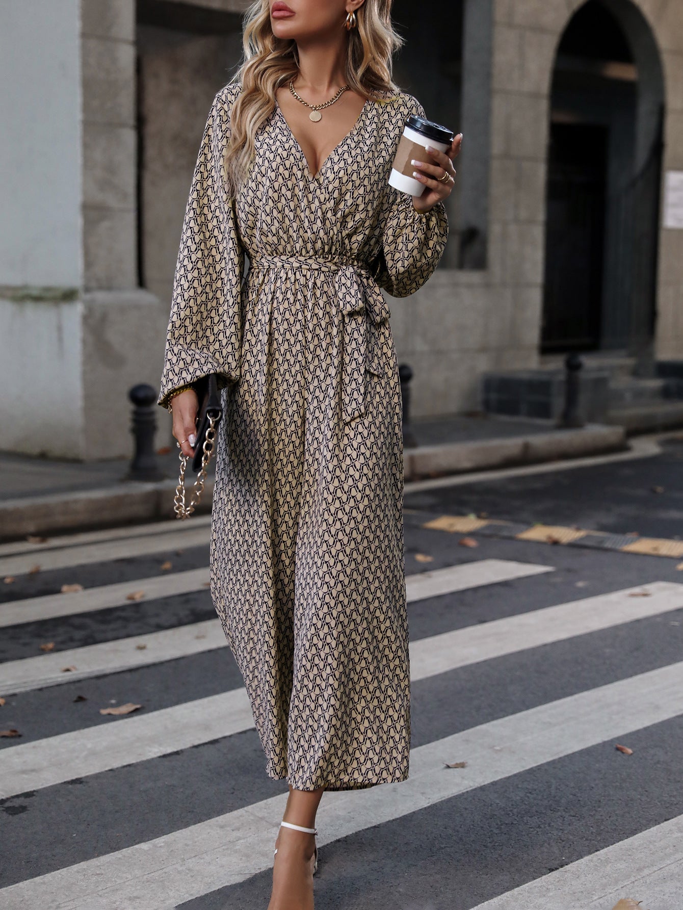 Lady Temperament Noble One-piece Long Sleeves Trousers