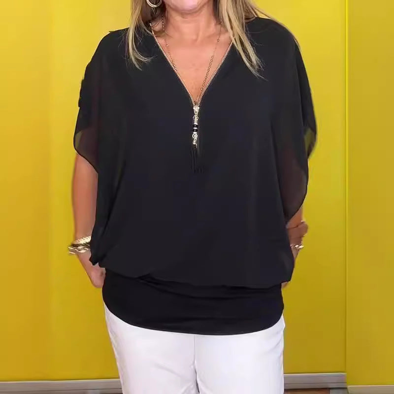 Commute Style Bat Sleeve Loose Casual Top