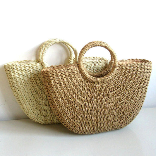 Straw Woven Paper Rope Round Simple Solid Color Weaving