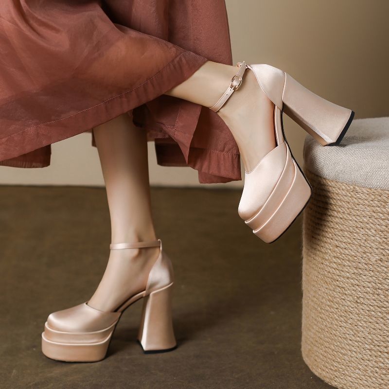 Small Chunky Heel Waterproof Platform High Heels