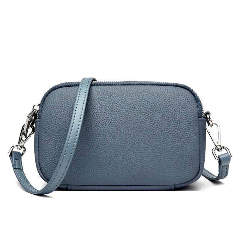 All-match Shoulder Messenger Bag Cross-border First Layer Cowhide Small Square Bag
