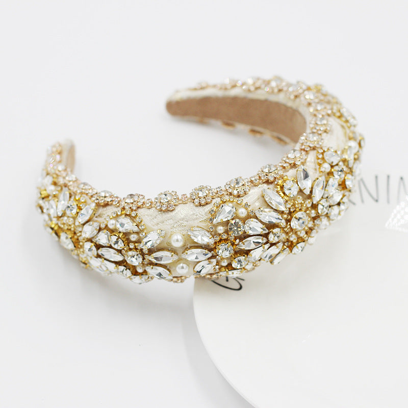 Women's Rhinestone Wide Side Catwalk Trendy Hair Band