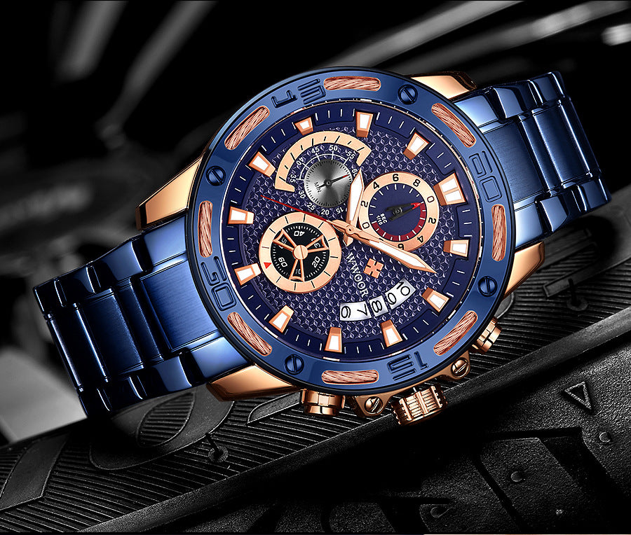 Men's steel band quartz watch