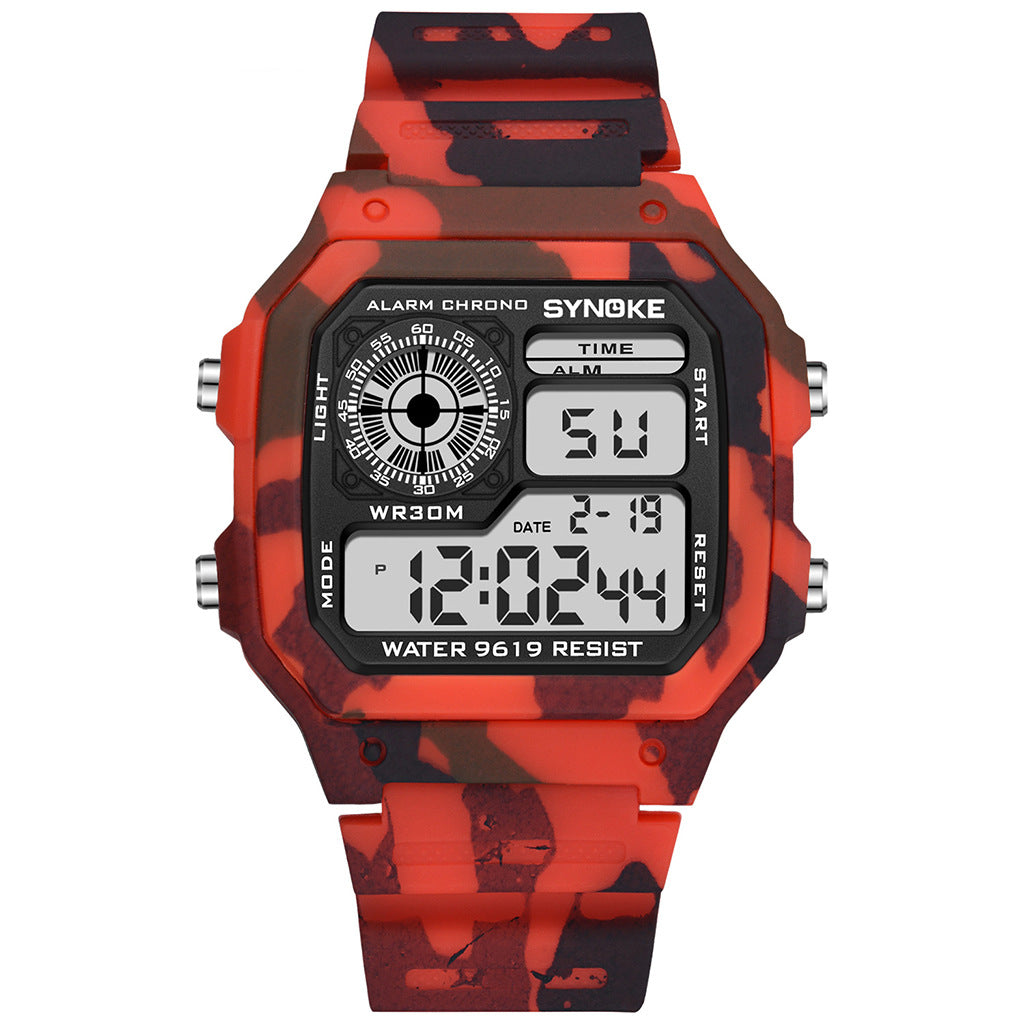 Electronic Watch Seven Colors Noctilucent Waterproof Sports Men