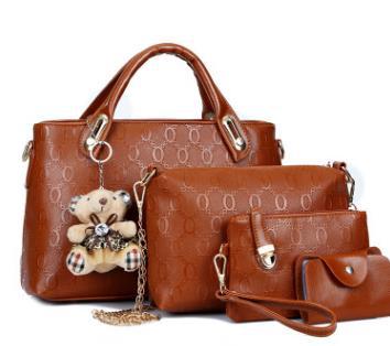 new Korean fashion handbags embossed four piece ladies bag shoulder diagonal handbag