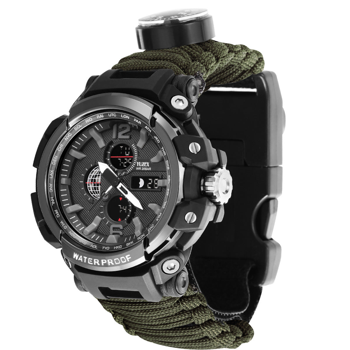 Outdoor Climbing Travel Waterproof Multifunctional LED Watch