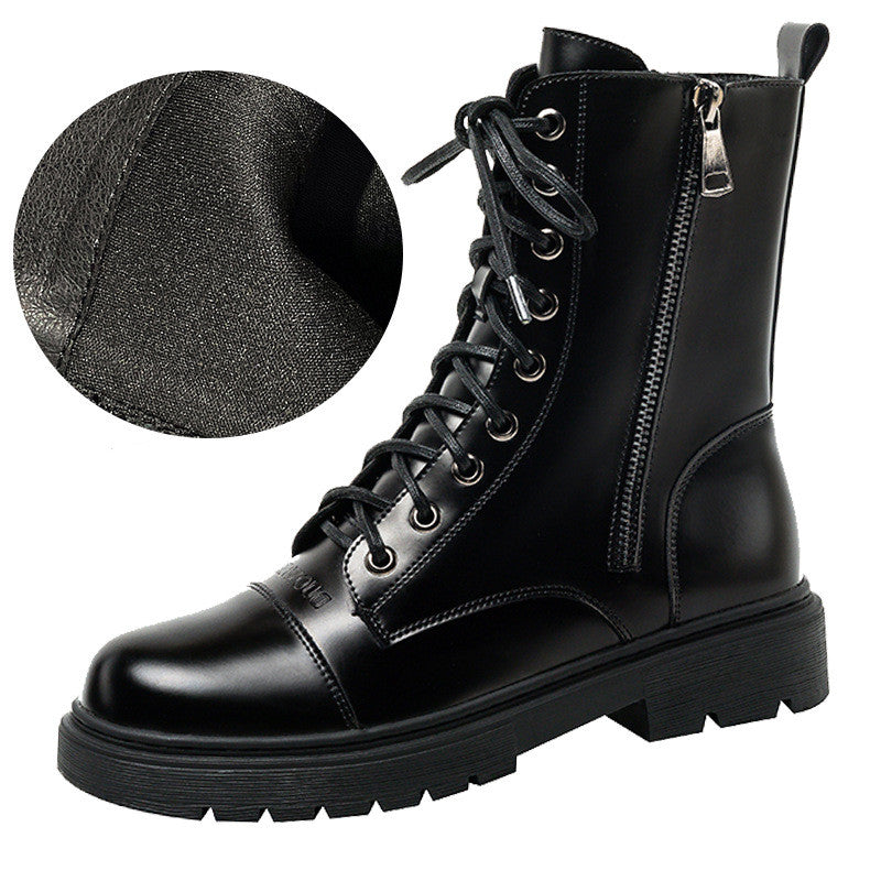 British style thick-soled spring and autumn single boots