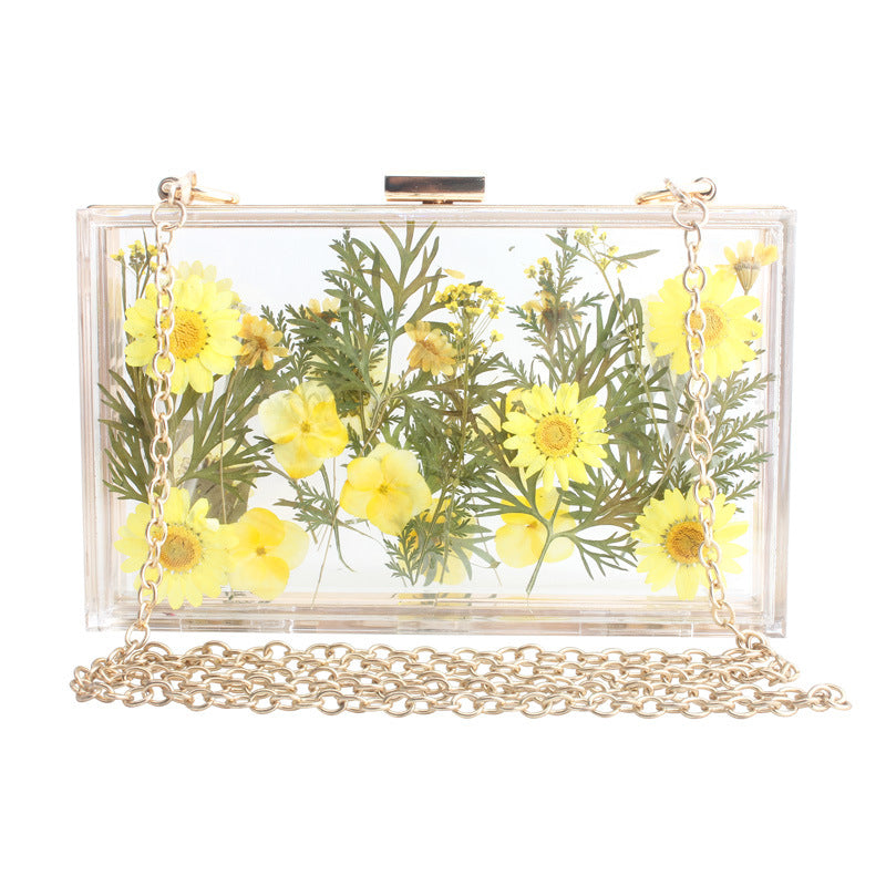 Transparent Flower Shoulder Messenger Bag