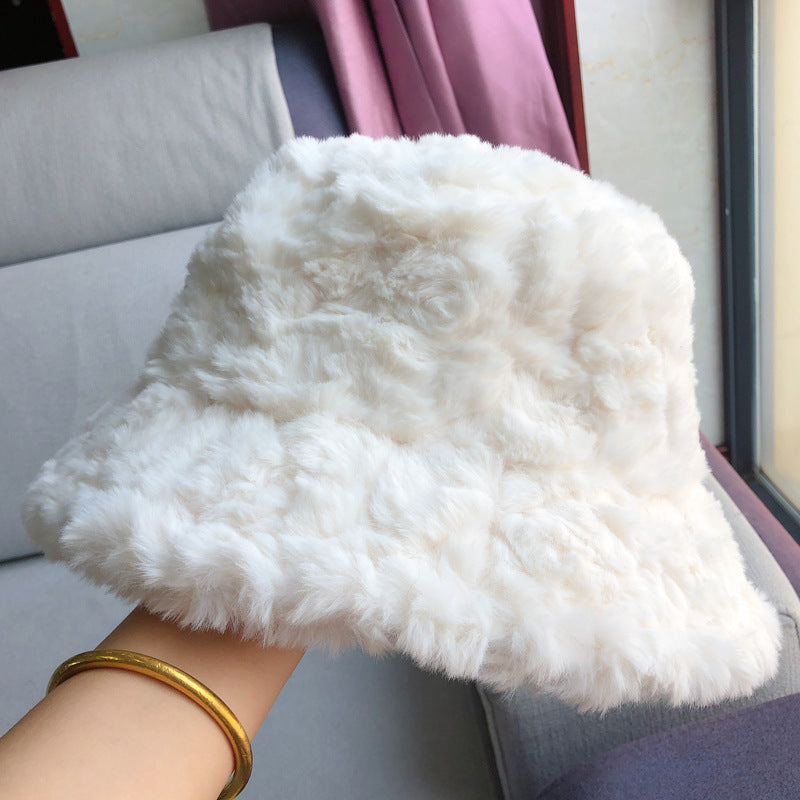 Cute Thick Warm Fisherman Hat Wit Sable Hair
