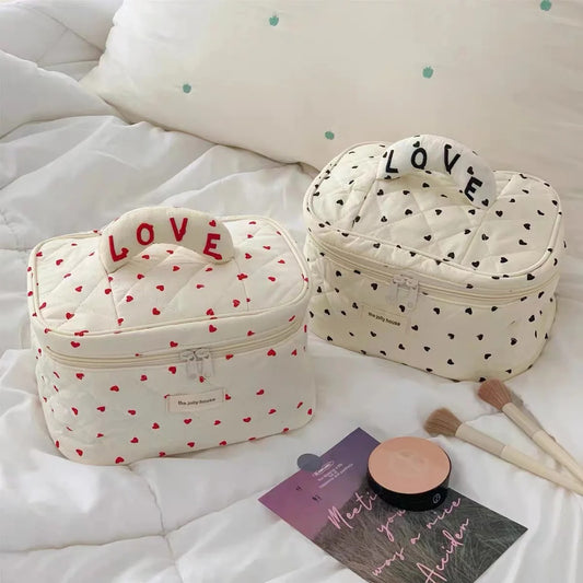 Heart Cosmetic Portable Large Capacity Multifunction Storage Bag