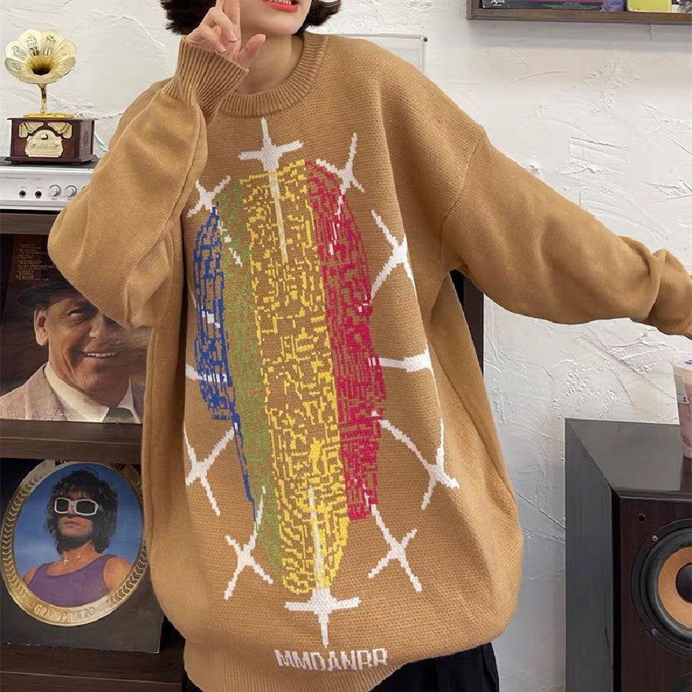 Striktrøje med stjernekors og rund hals fra Trendy Brand