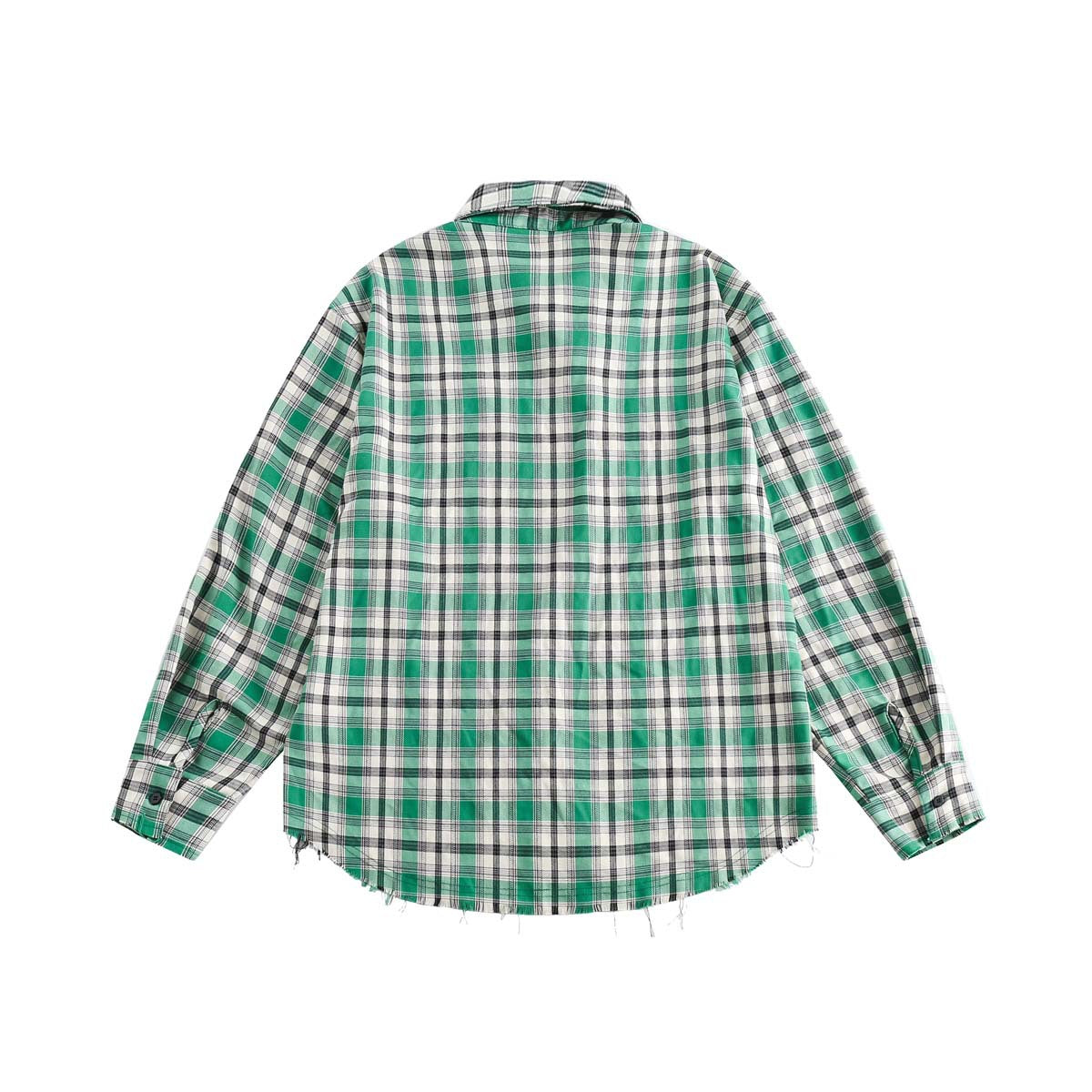 Japanese Trendy Plaid Stitching Shirt