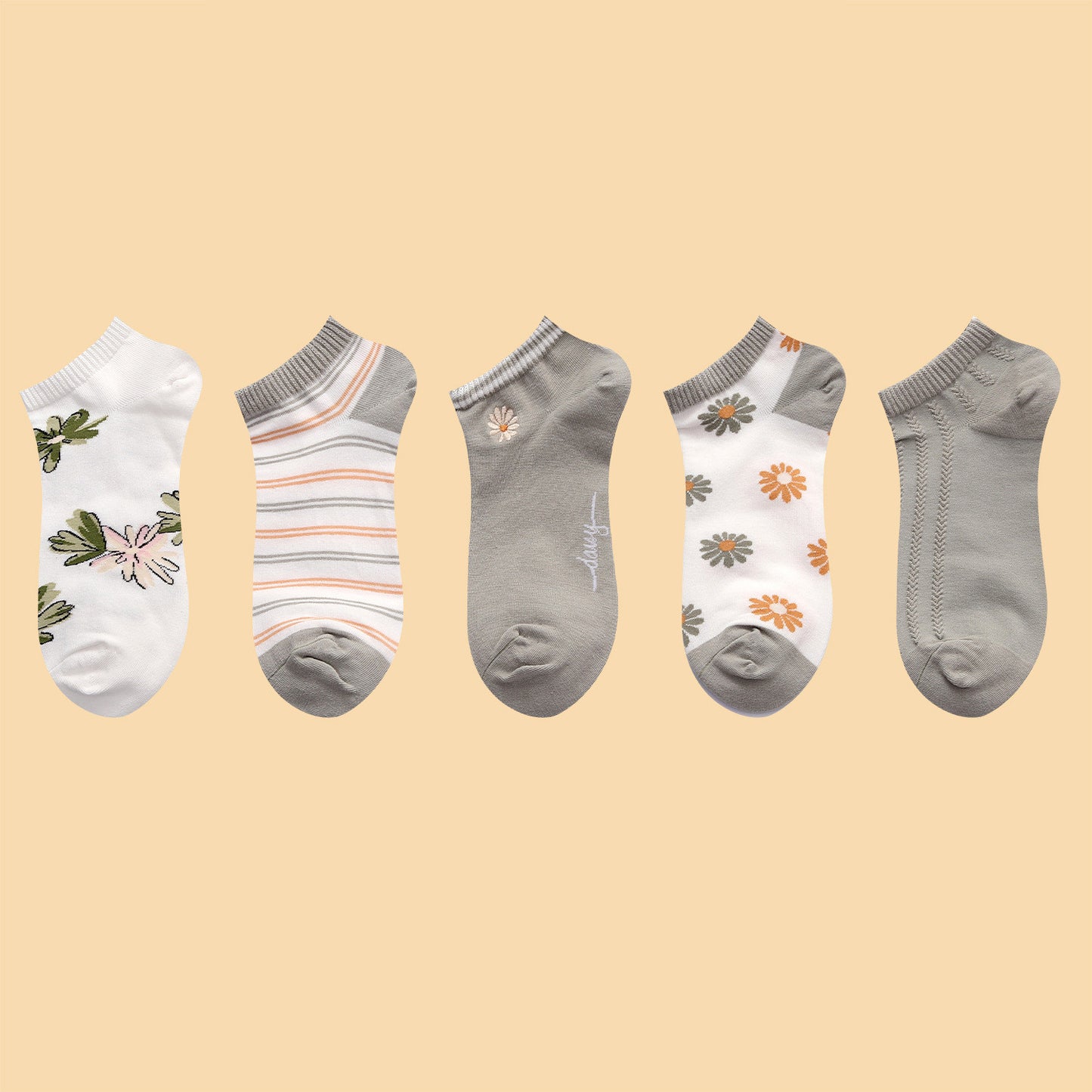 Embroidered Cartoon Fruit Strawberry Ice Cream Boat Socks Sweet Wild Socks