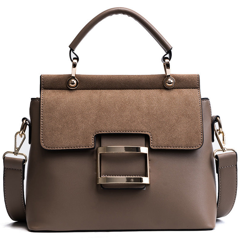 Small square bag with wide shoulder strap and cross-body