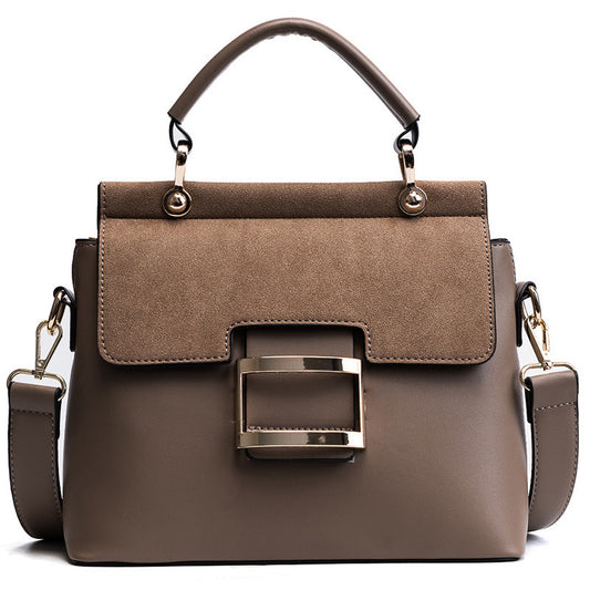 Small square bag with wide shoulder strap and cross-body