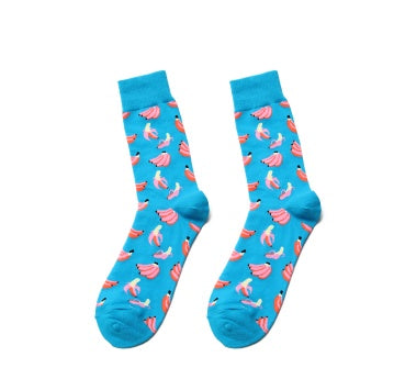 Men's and women's high-length flower long socks