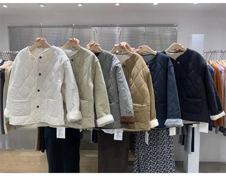 Lamb Hair Rhombic Cotton Clothing Hong Kong Style