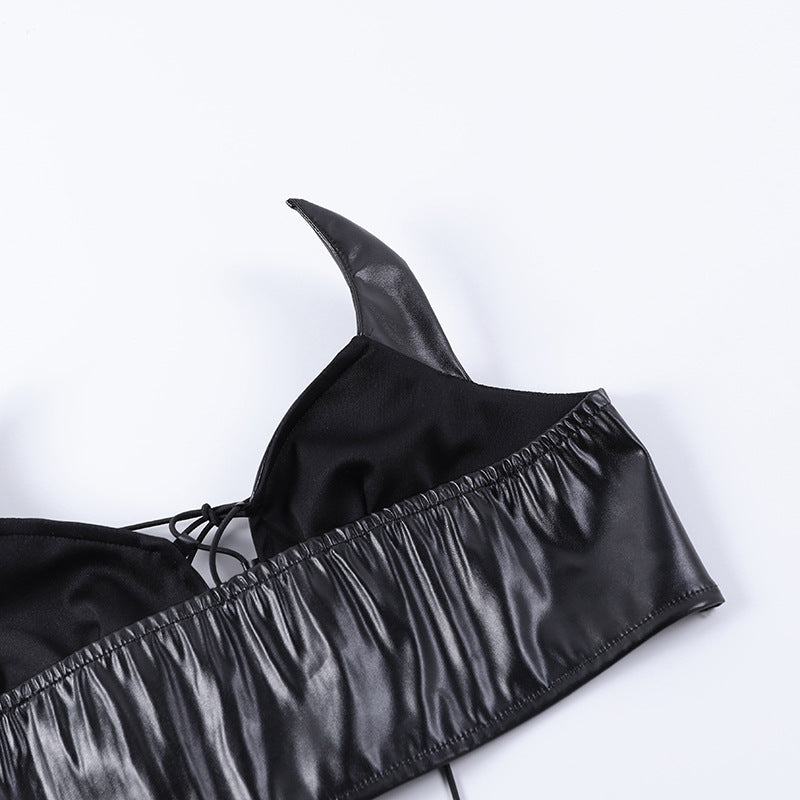 Little Devil Strapless  Back Hollow Wrap Chest Women