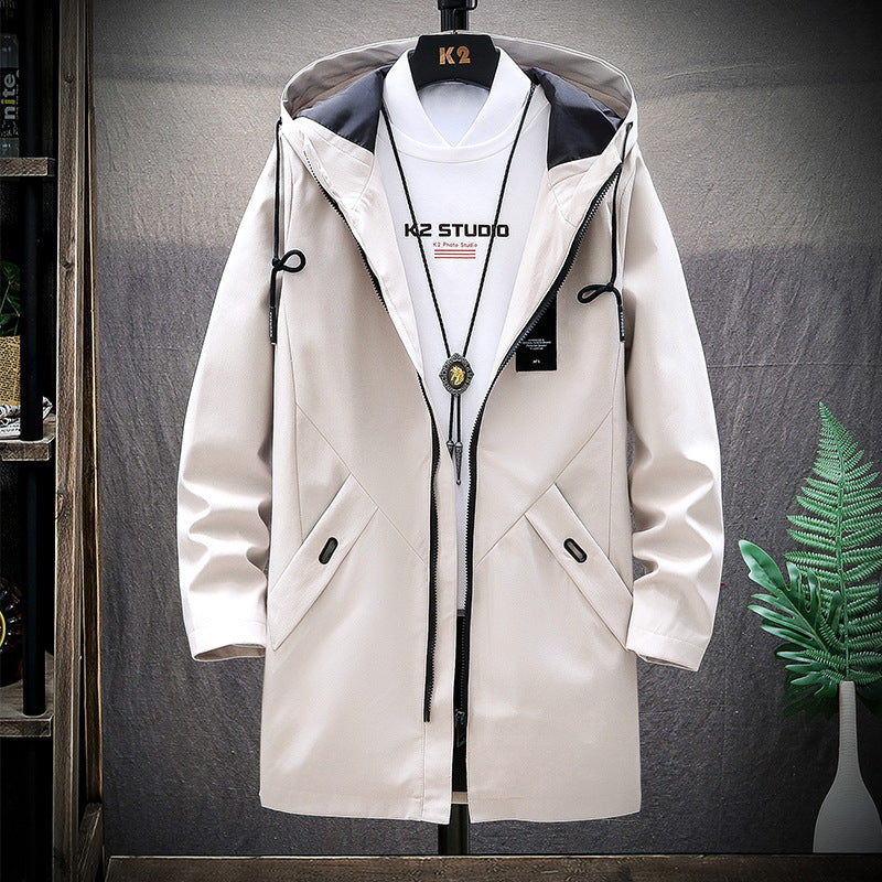 Mid-length casual fashion loose hooded cardigan jacket