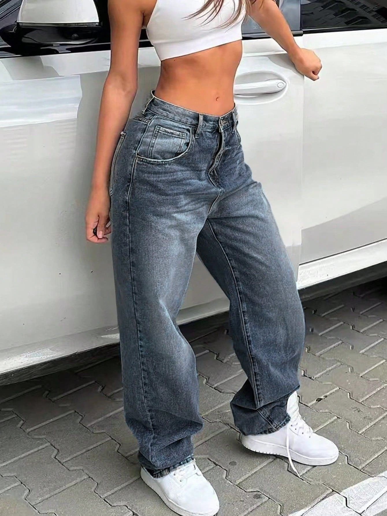 Casual Fashion All-matching Women's Straight Jeans