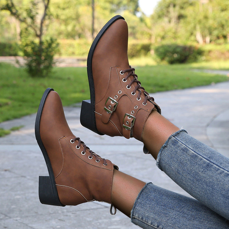 Women's Fashion Casual Western Denim Ankle Boots
