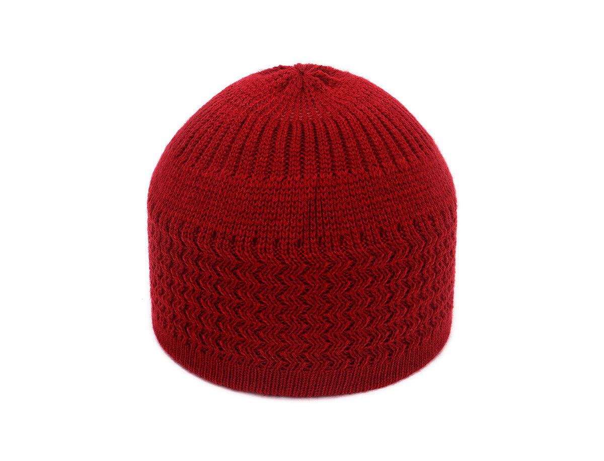 Men And Women Fashion Wave Jacquard Round Top Warm Woolen Hat