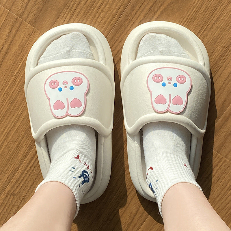 Women's Fashionable Outer Wear Cute Rabbit Non-slip Thick Bottom Slippers