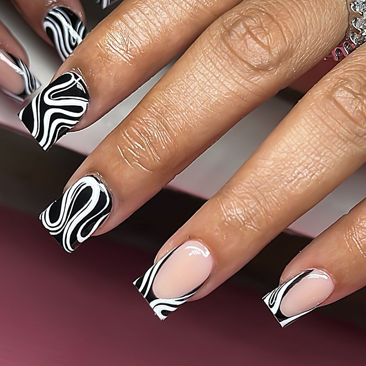 Women's European, American And French Style Pieces Fake Nail Patch