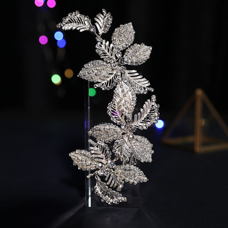 Bridal Headwear Barrette Alloy Diamond Inlaid Leaf