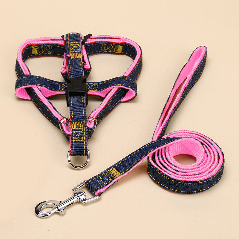 Pet Cowboy Traction Collar Dog Chain Set