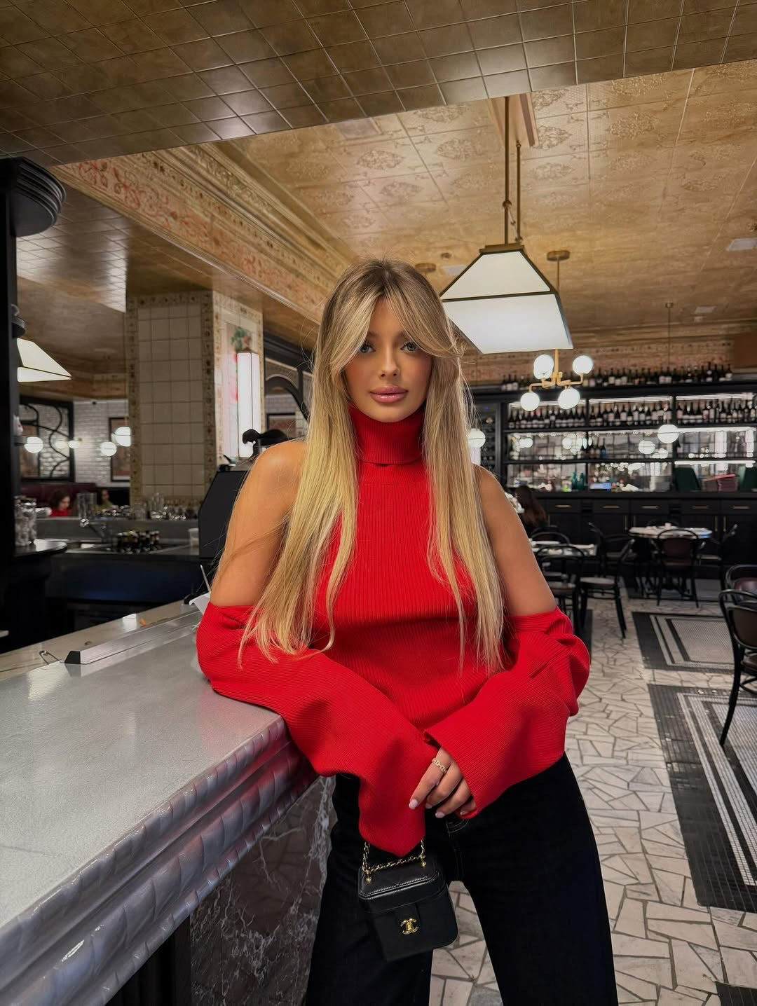 Sexy Backless Buckled Knit Vest And Long-Sleeve Shawl Two-Piece Set