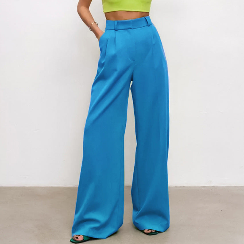 Women's High Waist Loose Temperament All Match Trousers