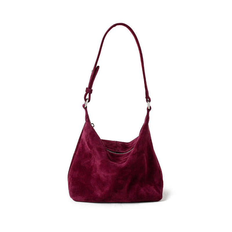 Large Capacity Light Luxury High-grade Goat Skin Suede Tote Bag