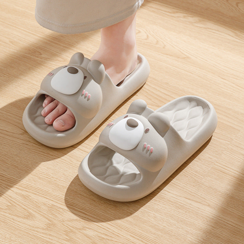 Couple Cartoon Bear Summer New Eva Sandals Women