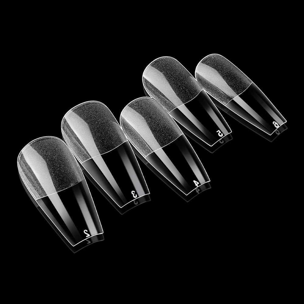 High Quality Transparent Seamless Square Long Ballet Frosted Fake Nails