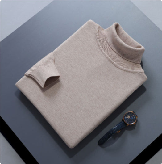 High Lapel Sweater Solid Color Casual