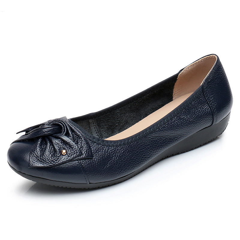Leather Low-cut Beef Tendon Comfortable Shoes Soft Soled Flats Leisure